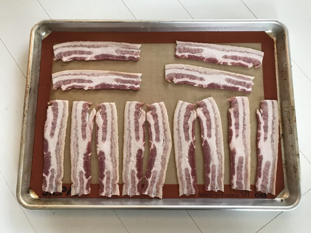 Bacon on a cookie sheet