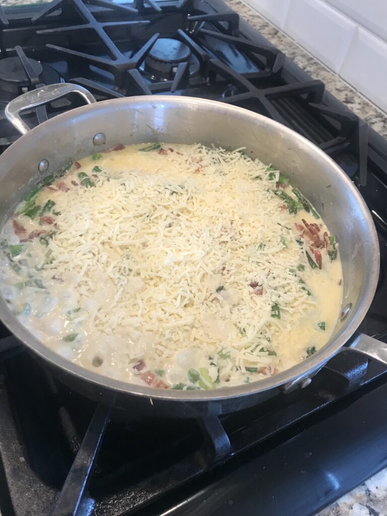 Parmesan cheese in pot