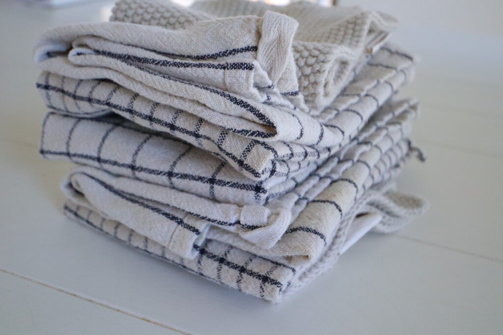 Stack of kitchen towels