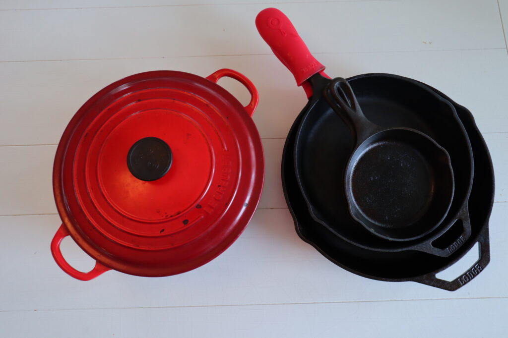 Le Creuset Dutch Oven and Cast Iron Skillet