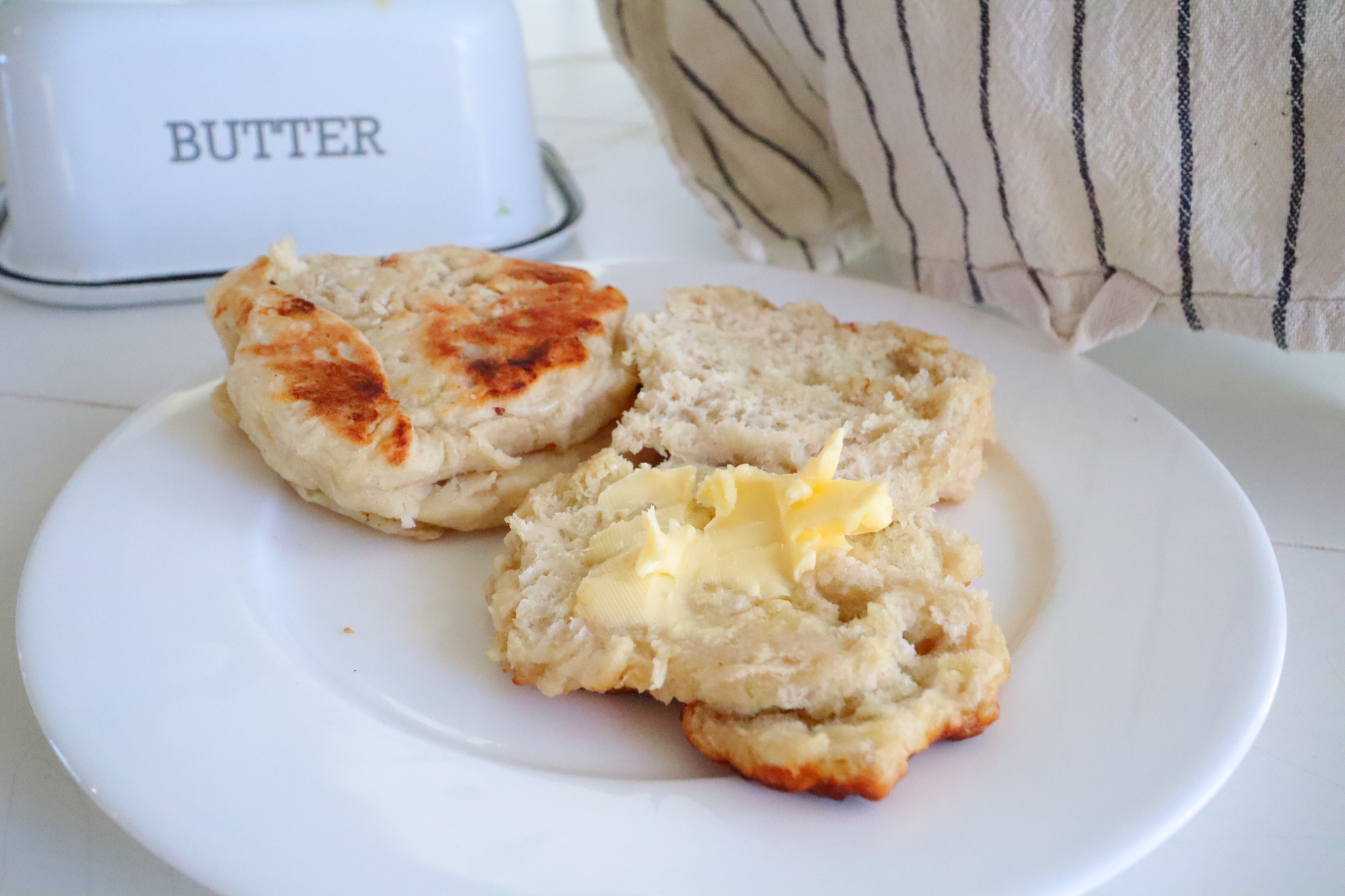 BEST Homemade Sourdough English Muffins Recipe - Buttered Side Up