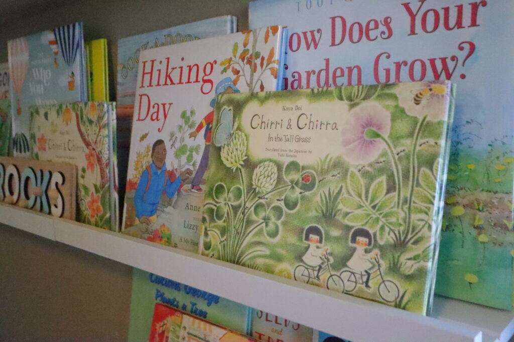 Spring Kids books on shelf